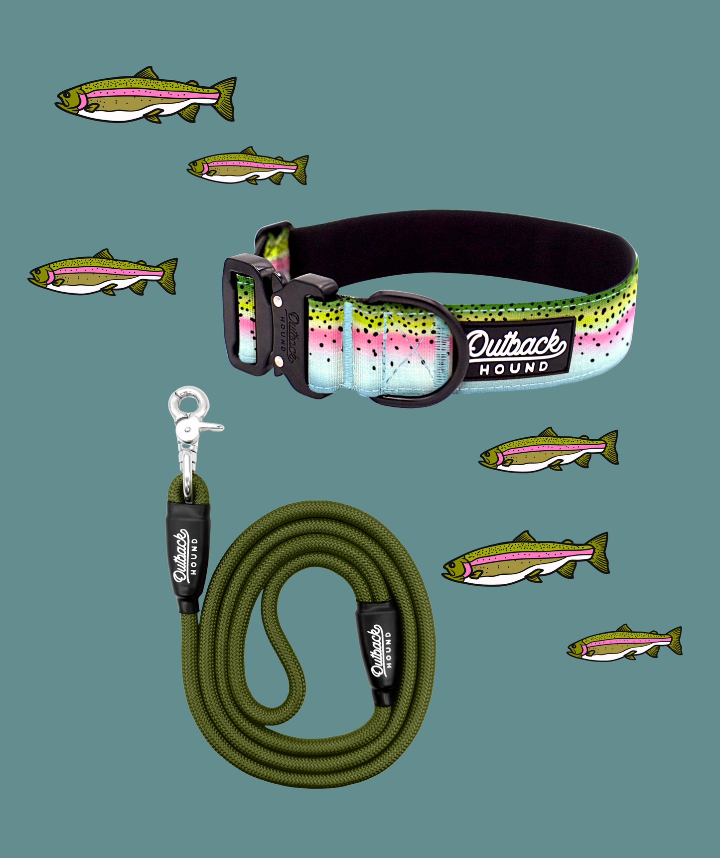 Rainbow Trout Dog Collar